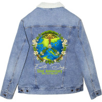 Earth Day 2022 52nd Earth Day Gifts Girls Boys Unisex Sherpa-lined Denim Jacket | Artistshot