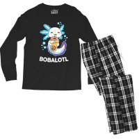 Axolotl Boba Bubble Tea Kawaii Anime Japanese Kids Teen Girl Men's Long Sleeve Pajama Set | Artistshot