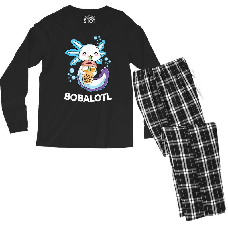 Axolotl Boba Bubble Tea Kawaii Anime Japanese Kids Teen Girl Men's Long Sleeve Pajama Set by Irena D Good | Artistshot