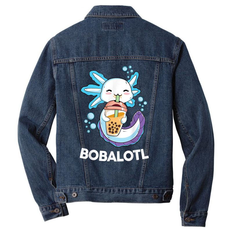 Axolotl Boba Bubble Tea Kawaii Anime Japanese Kids Teen Girl Men Denim Jacket by Irena D Good | Artistshot