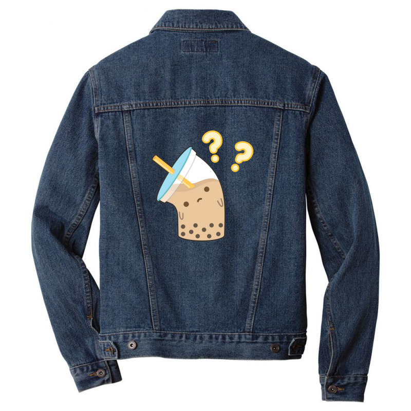 Boba Milk Tea Confused Men Denim Jacket by Irena D Good | Artistshot