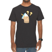 Boba Milk Tea Confused Vintage T-shirt | Artistshot