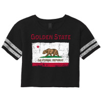 Golden State California Republic Flag Scorecard Crop Tee | Artistshot