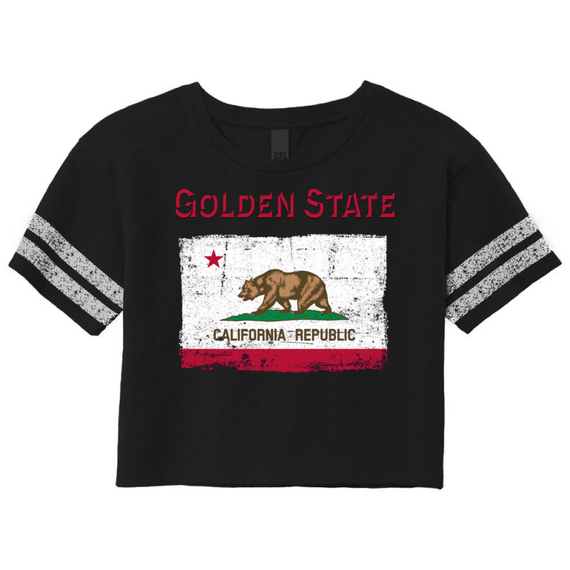 Golden State California Republic Flag Scorecard Crop Tee by JemmaLyna | Artistshot