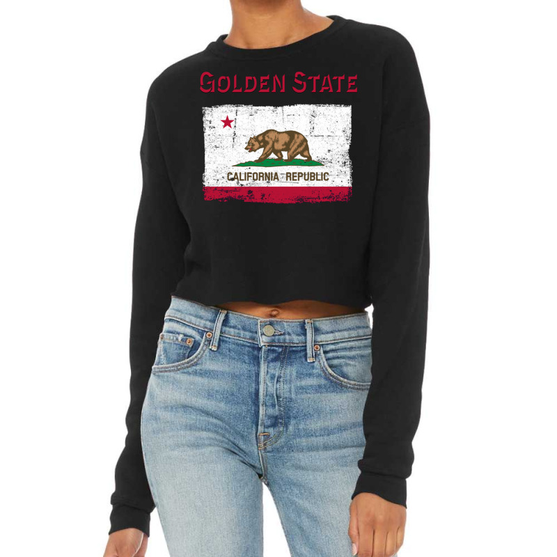 Golden State California Republic Flag Cropped Sweater by JemmaLyna | Artistshot