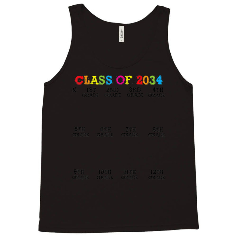 Class Of 2034 Handprin, Grow With Me Kindergarten Kid Tank Top | Artistshot