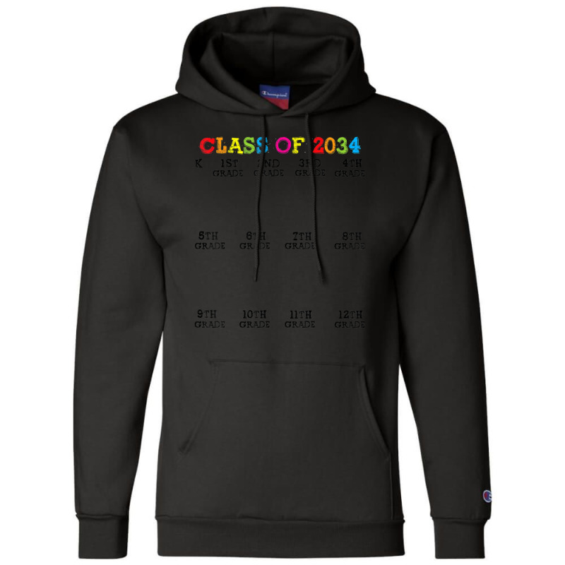 Class Of 2034 Handprin, Grow With Me Kindergarten Kid Champion Hoodie | Artistshot