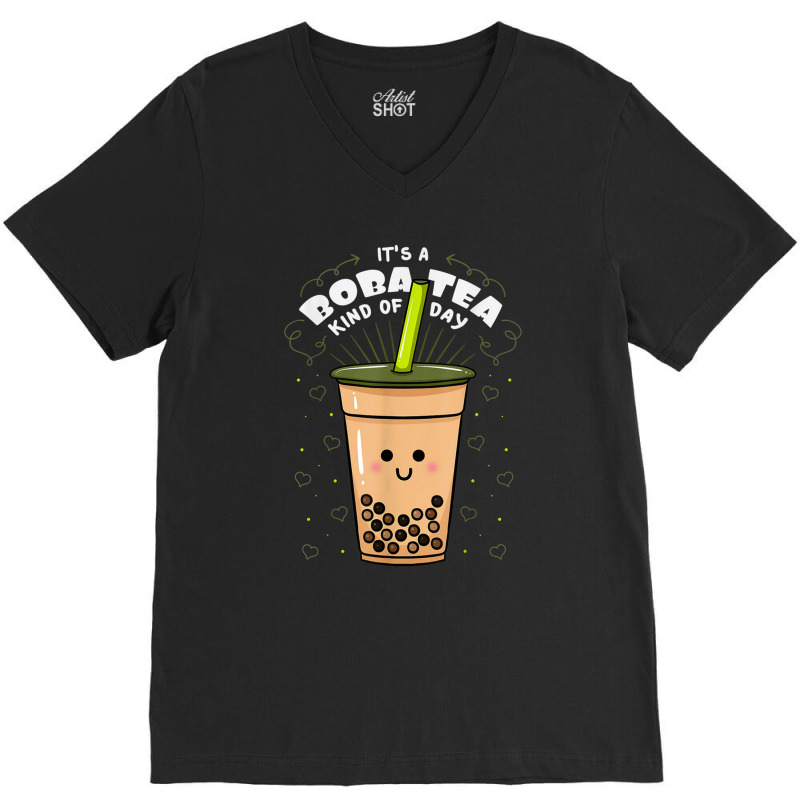 Boba Tapioca Pearls Tea Based Drink Bubble Milk Tea V-Neck Tee by Irena D Good | Artistshot