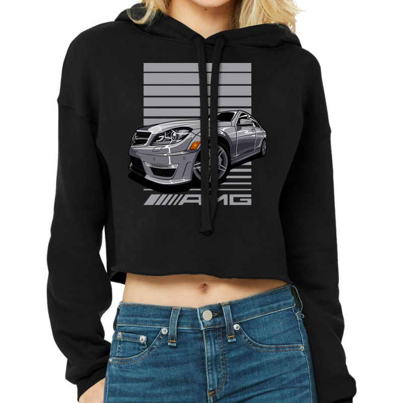 Benz W204 C63 Amg Cropped Hoodie by MernaPutney | Artistshot