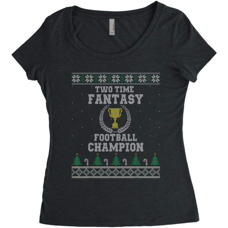 Two Time Fantasy Football Champion Ugly Women's Triblend Scoop T-shirt by femalesbaubles | Artistshot