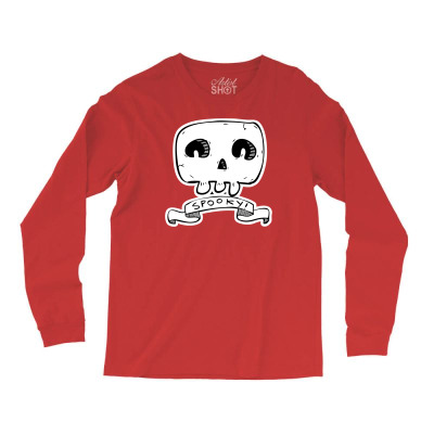 Spooky Skull Long Sleeve Shirts Designed By Icang Waluyo