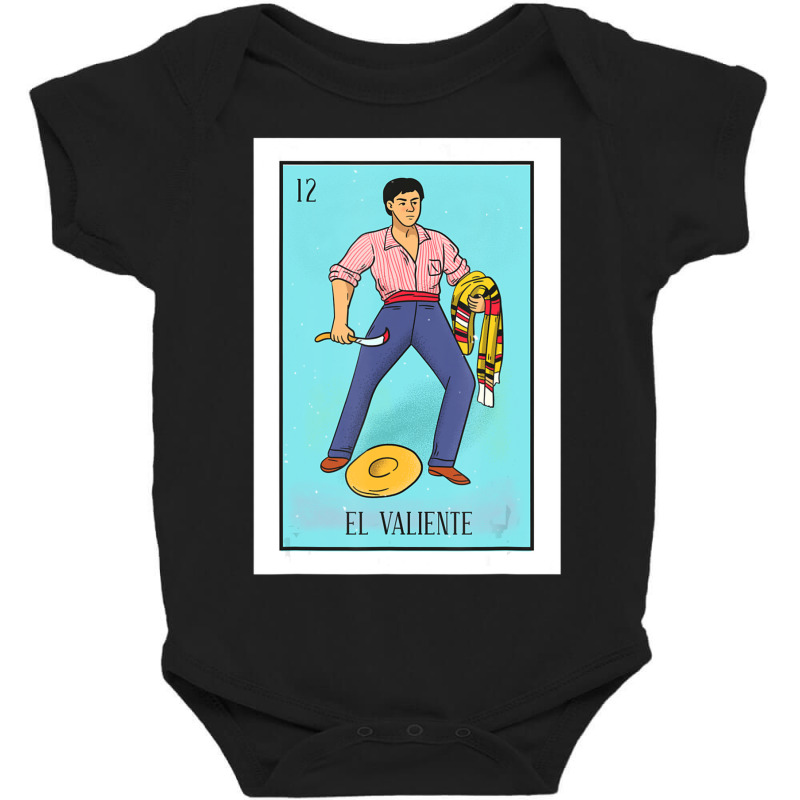 El Valiente Lottery Card Gift The Brave Card Mexican Lottery Baby Bodysuit by behindcedar22 | Artistshot