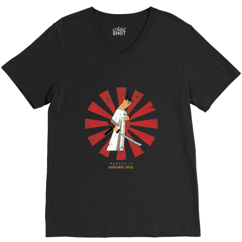 Samurai Jack Retro Japanese  Samurai Jack V-Neck Tee by dominobabuk | Artistshot