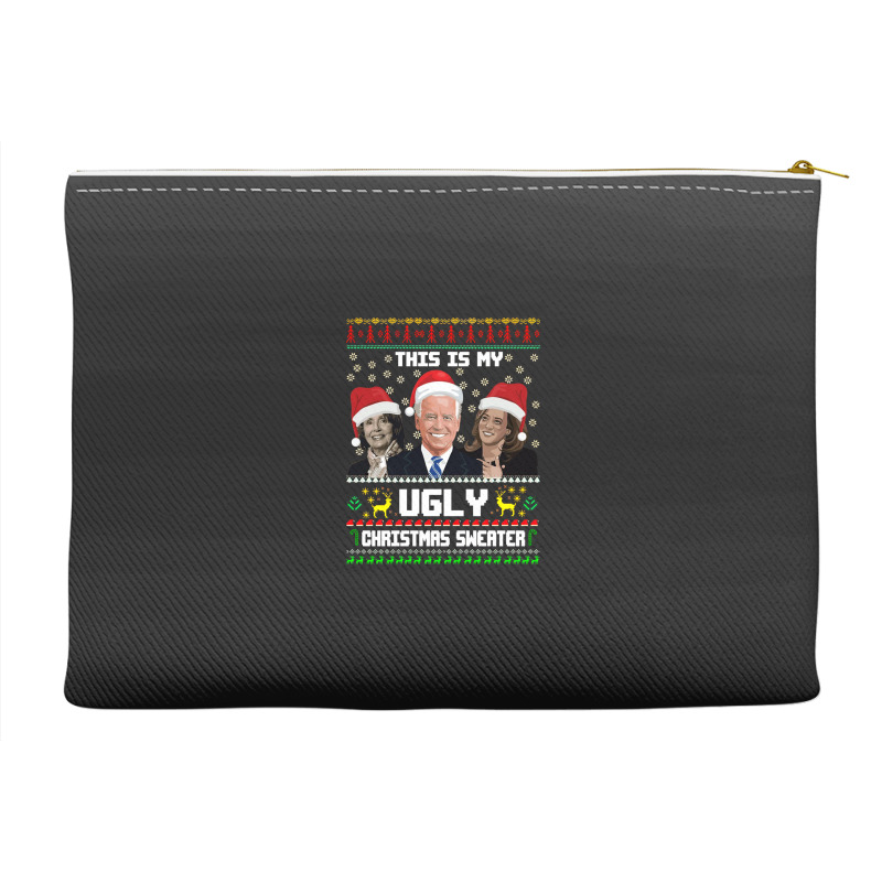 This Is My Ugliest Christmas Sweater Funny Joe Biden Kamala Sweatshirt Accessory Pouches | Artistshot