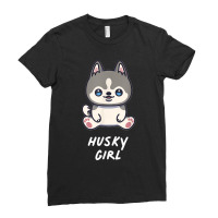 Siberian Husky Girl Kawaii Huskies Anime Dog Owner Family Ladies Fitted T-shirt | Artistshot