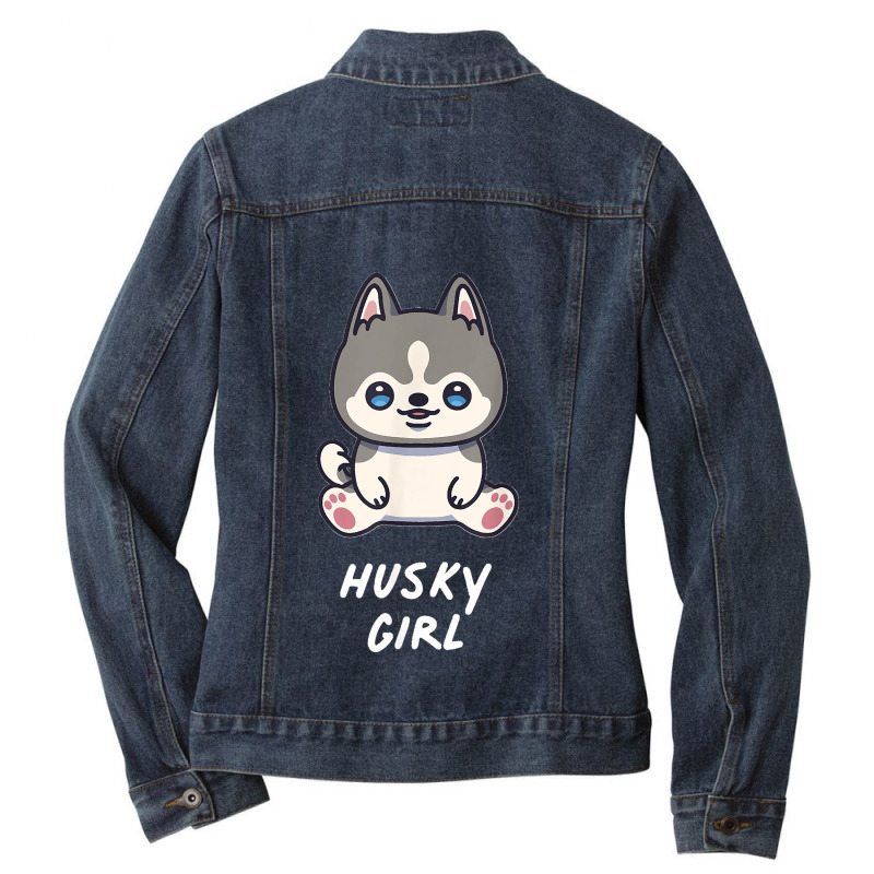 Siberian Husky Girl Kawaii Huskies Anime Dog Owner Family Ladies Denim Jacket by JilmarM.Perez | Artistshot