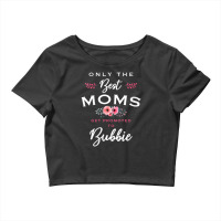 Womens Bubbie Only The Best Moms Get Promoted To Flower V-neck Crop Top | Artistshot