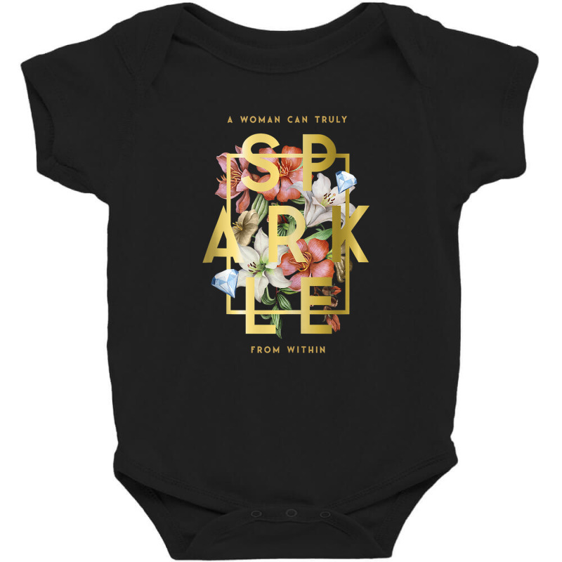 Bridgerton A Woman Can Truly Sparkle Floral Quote Tank Top Baby Bodysuit by Irena D Good | Artistshot