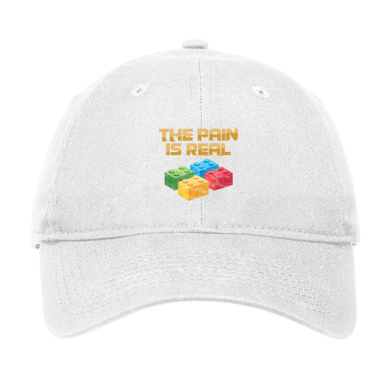 Funny Building Blocks Bricks Builder Pain Is Real Gift Adjustable Cap | Artistshot