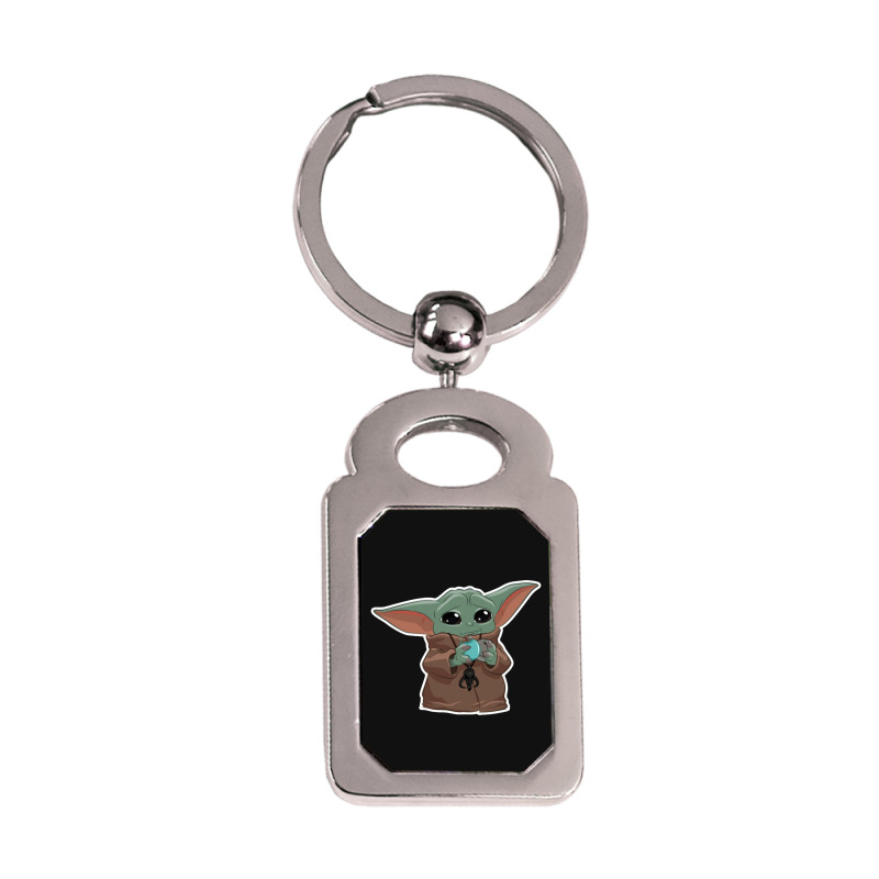 The Child Silver Rectangle Keychain | Artistshot