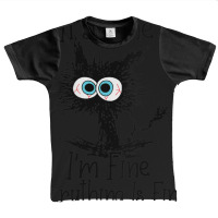 Womens It's Fine I'm Fine Everything Is Fine Cat V-neck Graphic Youth T-shirt | Artistshot