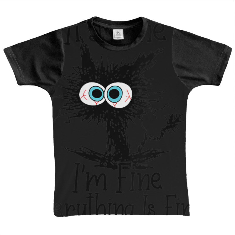 Womens It's Fine I'm Fine Everything Is Fine Cat V-neck Graphic Youth T-shirt by Min06 | Artistshot