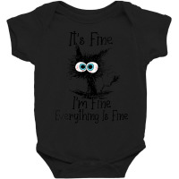 Womens It's Fine I'm Fine Everything Is Fine Cat V-neck Baby Bodysuit | Artistshot