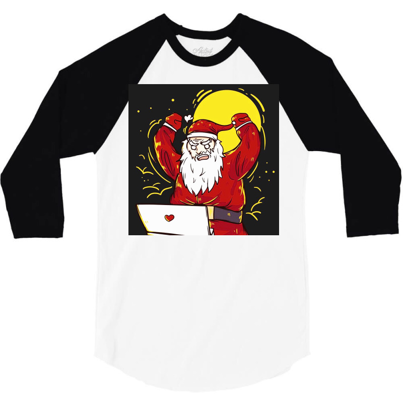 Angry Busy Santa Claus 3/4 Sleeve Shirt | Artistshot