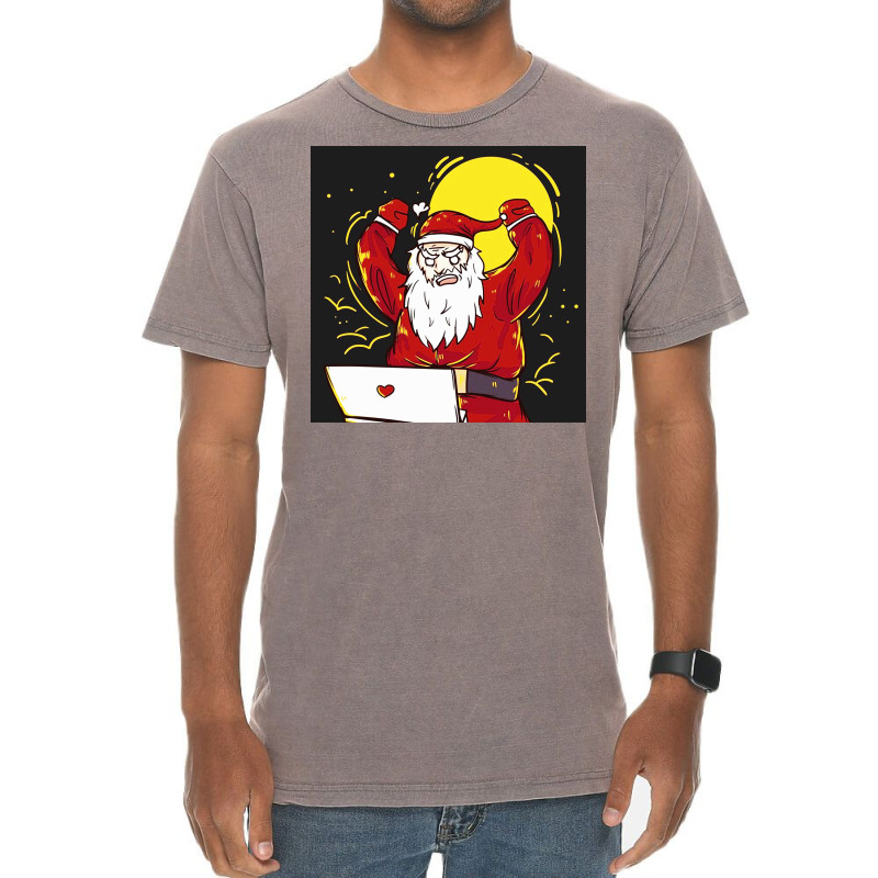 Angry Busy Santa Claus Vintage T-shirt | Artistshot