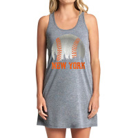 Womens New York Ny Skyline Baseball Vintage Met At Gameday V-neck Tank Dress | Artistshot