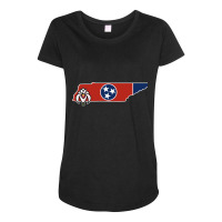 State Of Tennessee Flag With State Flower Iris 2 Maternity Scoop Neck T-shirt | Artistshot