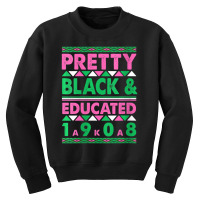 Womens Pretty Black And Educated J15 Founder's Day Aka Women V-neck Youth Sweatshirt | Artistshot