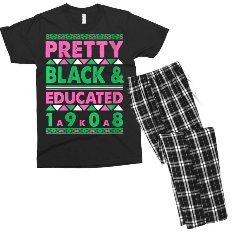 Womens Pretty Black And Educated J15 Founder's Day Aka Women V-neck Men's T-shirt Pajama Set | Artistshot