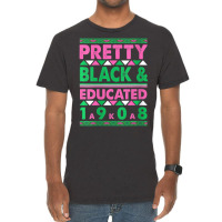 Womens Pretty Black And Educated J15 Founder's Day Aka Women V-neck Vintage T-shirt | Artistshot