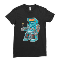 Arcade Bot- Video Game Cabinet With Joystick In Disguise Ladies Fitted T-shirt | Artistshot