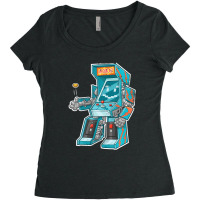 Arcade Bot- Video Game Cabinet With Joystick In Disguise Women's Triblend Scoop T-shirt | Artistshot