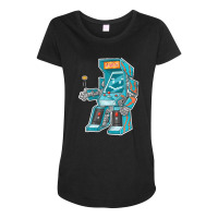 Arcade Bot- Video Game Cabinet With Joystick In Disguise Maternity Scoop Neck T-shirt | Artistshot