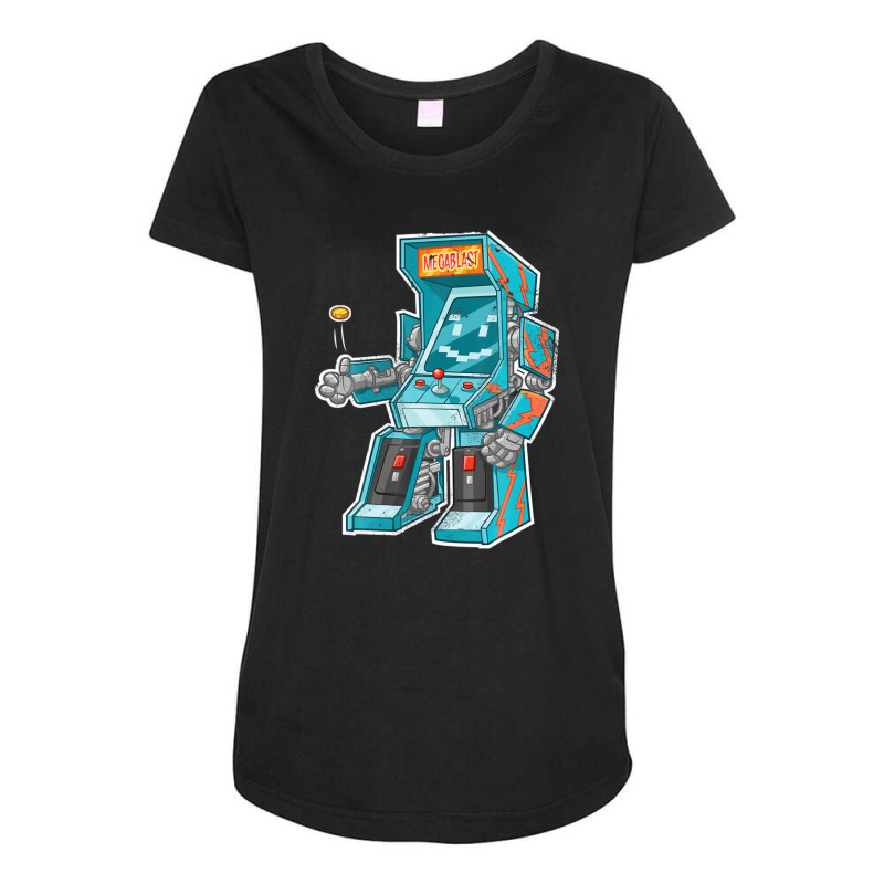 Arcade Bot- Video Game Cabinet With Joystick In Disguise Maternity Scoop Neck T-shirt by mccuteoraleer | Artistshot