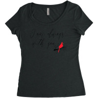 Womens Red Cardinal Bird I Am Always With You, Christian Women's Triblend Scoop T-shirt | Artistshot