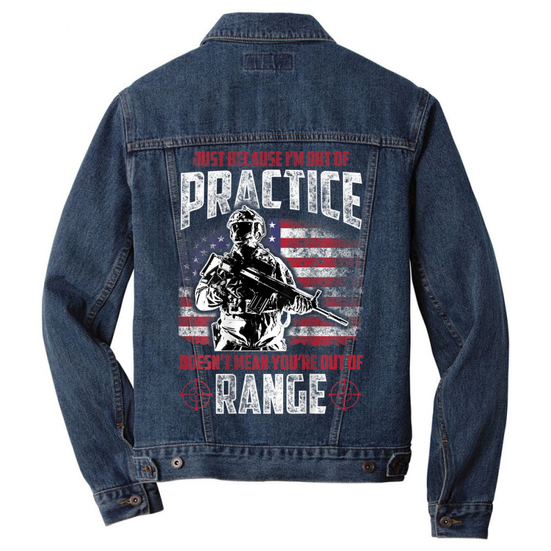 Out Of Practice Veteran Veterans Flag Backside Men Denim Jacket | Artistshot