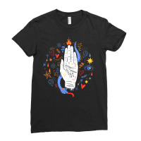 Palmistry Hand Reading Esoteric Spiritual Art Flower Symbols Ladies Fitted T-shirt | Artistshot