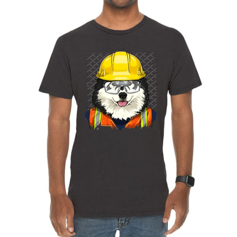 Alaskan Malamute Construction Worker Alaskan Malamute Dog 234 Vintage T-shirt | Artistshot