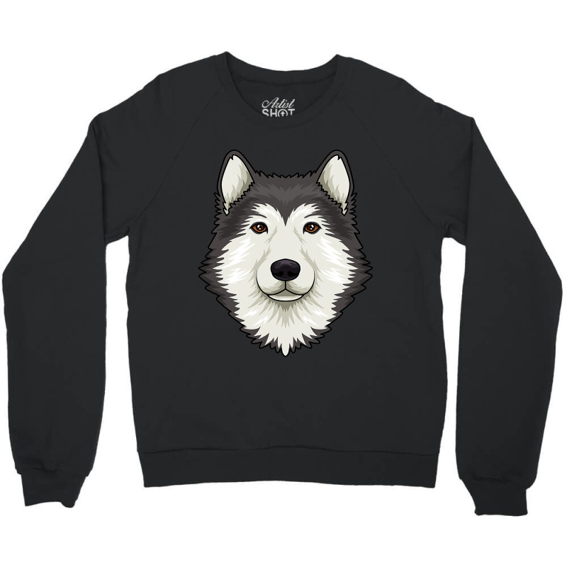 Alaskan Malamute Dog Headalaskan Malamute Dog Lover 337 Crewneck Sweatshirt | Artistshot