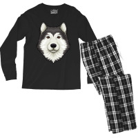 Alaskan Malamute Dog Headalaskan Malamute Dog Lover 337 Men's Long Sleeve Pajama Set | Artistshot