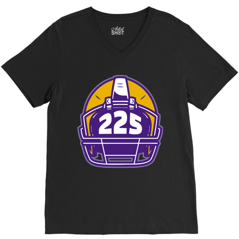 Retro Football Helmet 225 Area Code Baton Rouge Louisiana Football V-Neck Tee by LindaMarisa | Artistshot