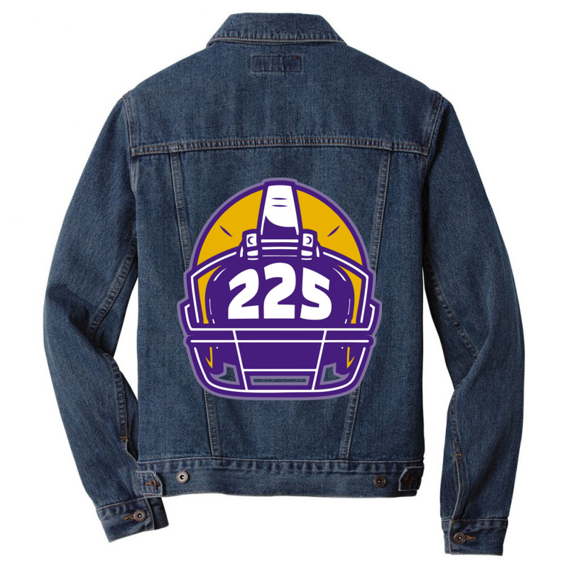 Retro Football Helmet 225 Area Code Baton Rouge Louisiana Football Men Denim Jacket by LindaMarisa | Artistshot