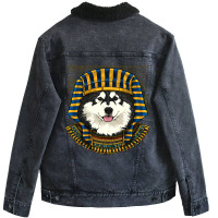 Alaskan Malamute Egyptian Pharaoh Historian Archaeologist 79 Unisex Sherpa-lined Denim Jacket | Artistshot