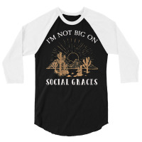 Womens Vintage Arts I'm Not Big On Social Graces Bluegrass Music V-nec 3/4 Sleeve Shirt | Artistshot