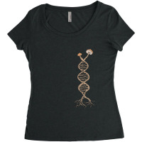 Pick Mushrooms Is In My Dna Shroom Mycology Fungi Foraging Women's Triblend Scoop T-shirt | Artistshot