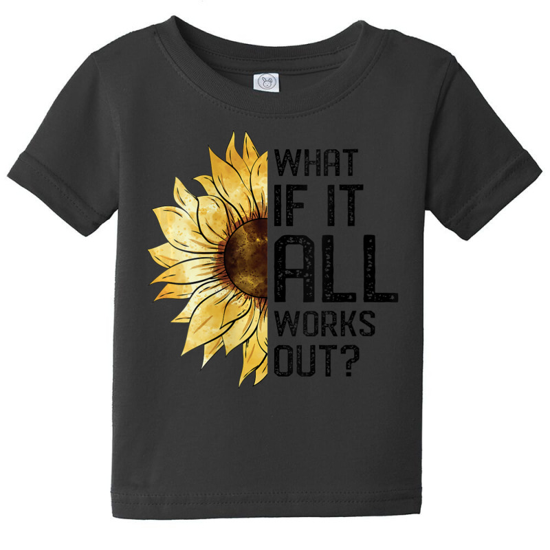 Womens What If It All Works Out Sunflower V-neck Baby Tee by Min05 | Artistshot